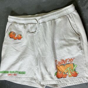 MTV 2XL Men’s Casual Shorts Waistband Orange I Want My MTV Khaki Cotton Pocket